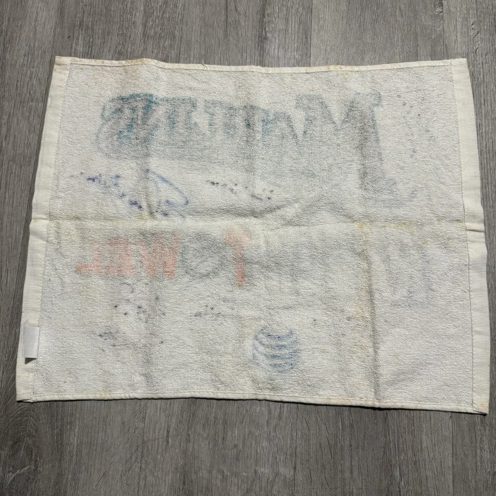 Vintage Florida Marlins Rally Towel White MLB Baseball AT&T Signed Autograph